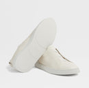 Zegna SECONDSKIN Triple Stitch Off-White Couro