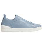 Zegna SECONDSKIN Triple Stitch Couro Azul