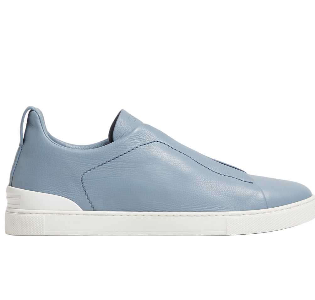 Zegna SECONDSKIN Triple Stitch Couro Azul