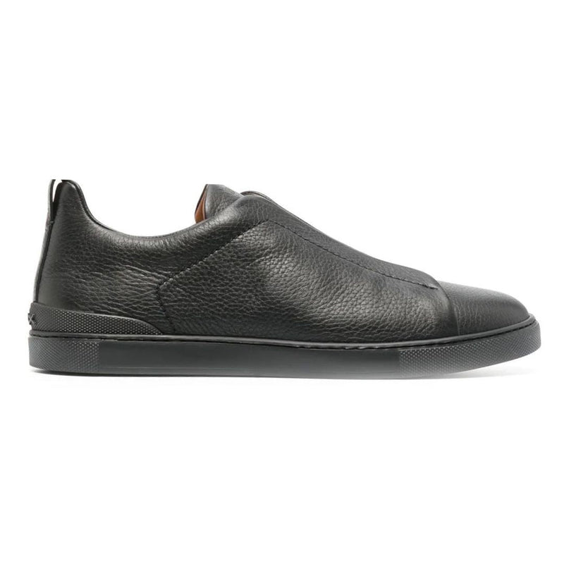 Zegna Mocassim Preto Couro