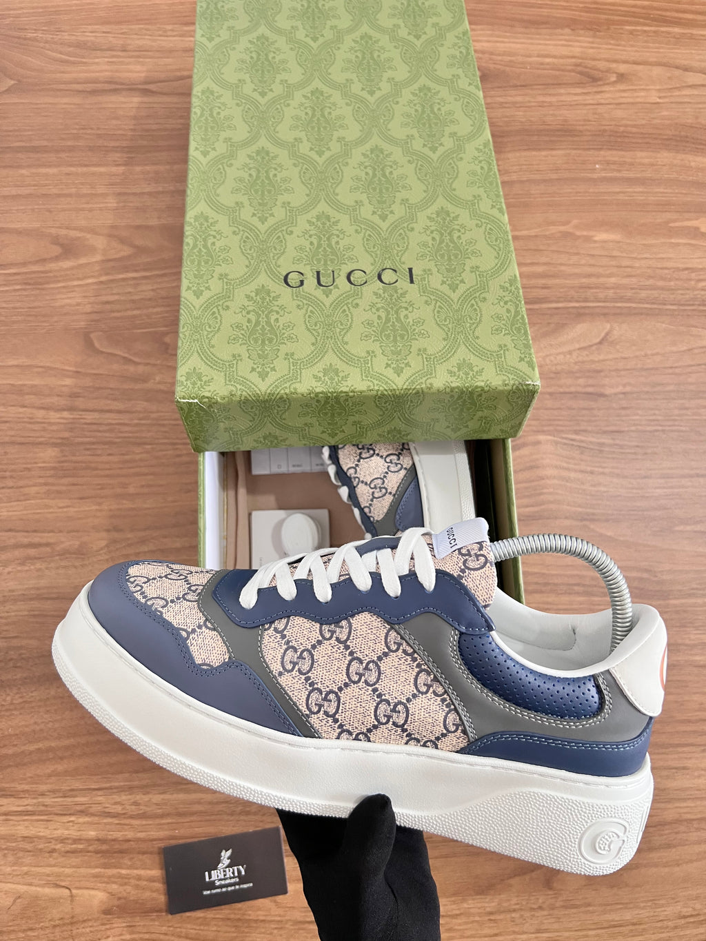 Sneaker Gucci GG Supreme Chunky Azul