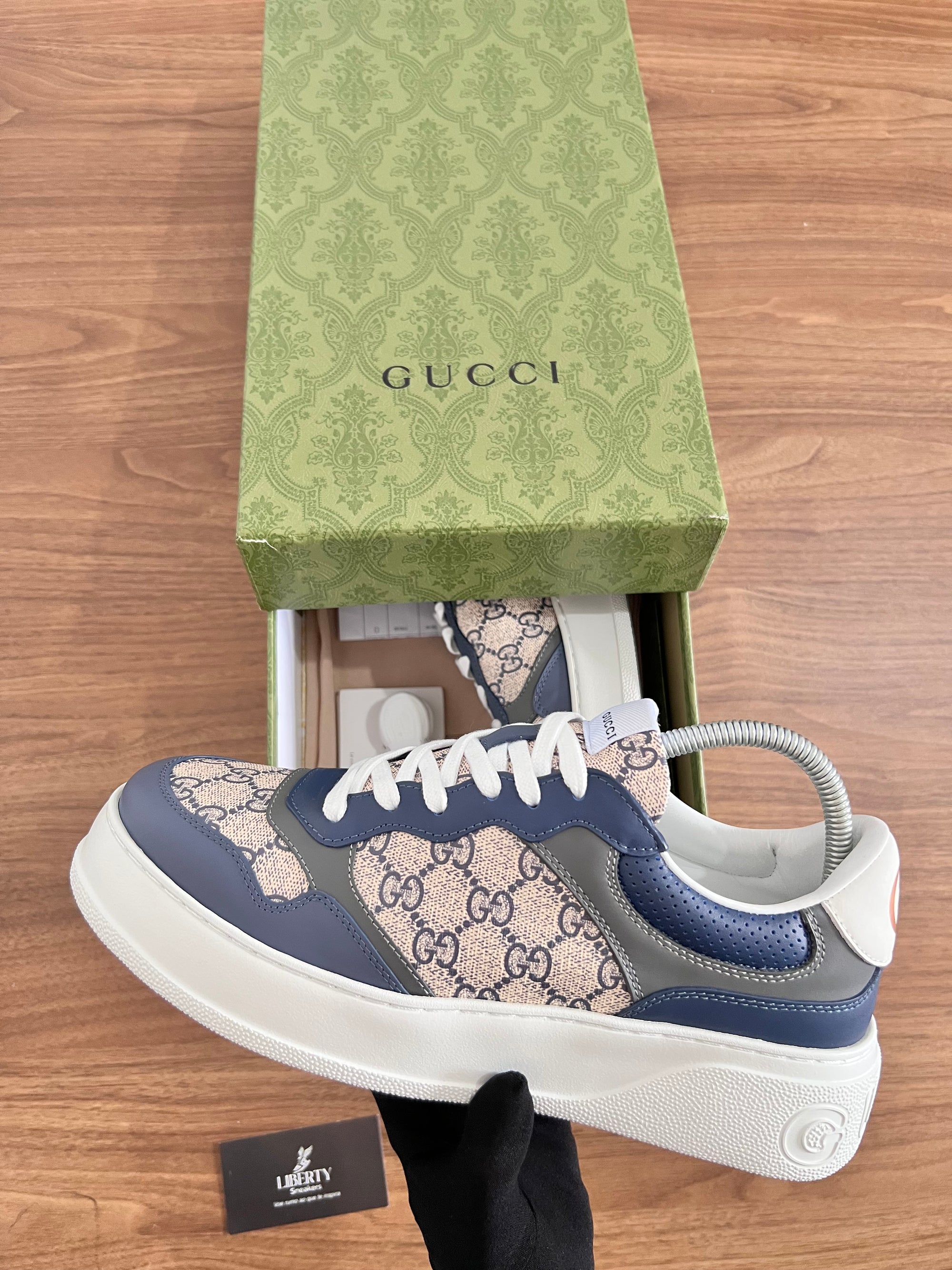 Sneaker Gucci GG Supreme Chunky Azul