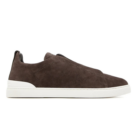 Zegna Triple Stitch Camurça Marrom