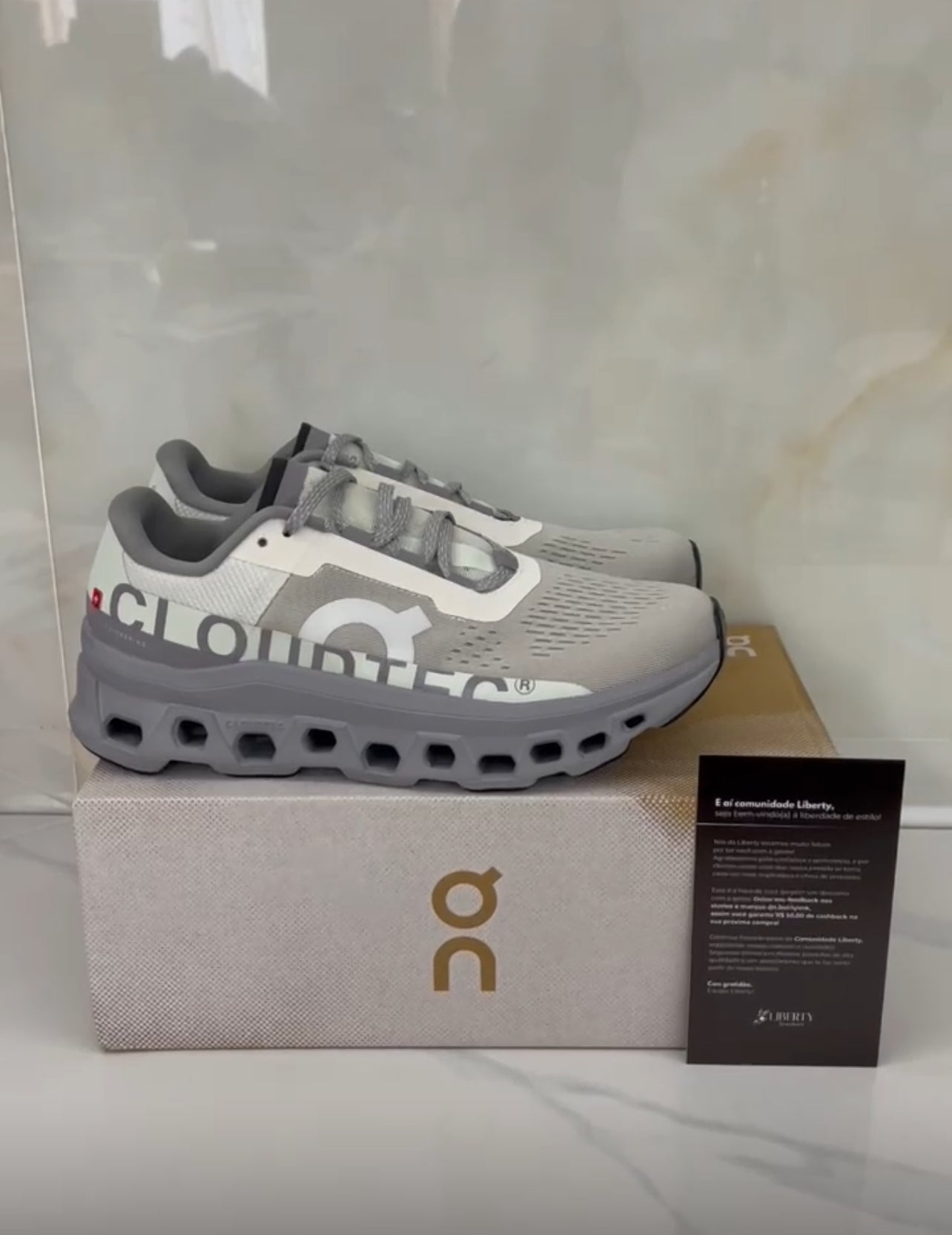 On Cloudmonster "Ice | Alloy"