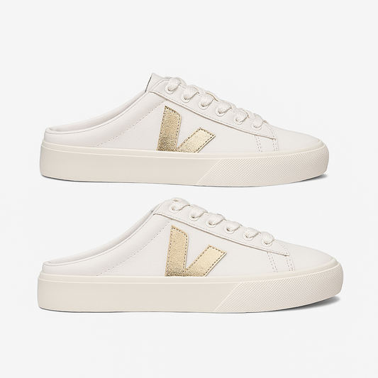 Veja Womens Mesh Leather White/Gold
