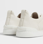Zegna SECONDSKIN Triple Stitch Off-White Couro