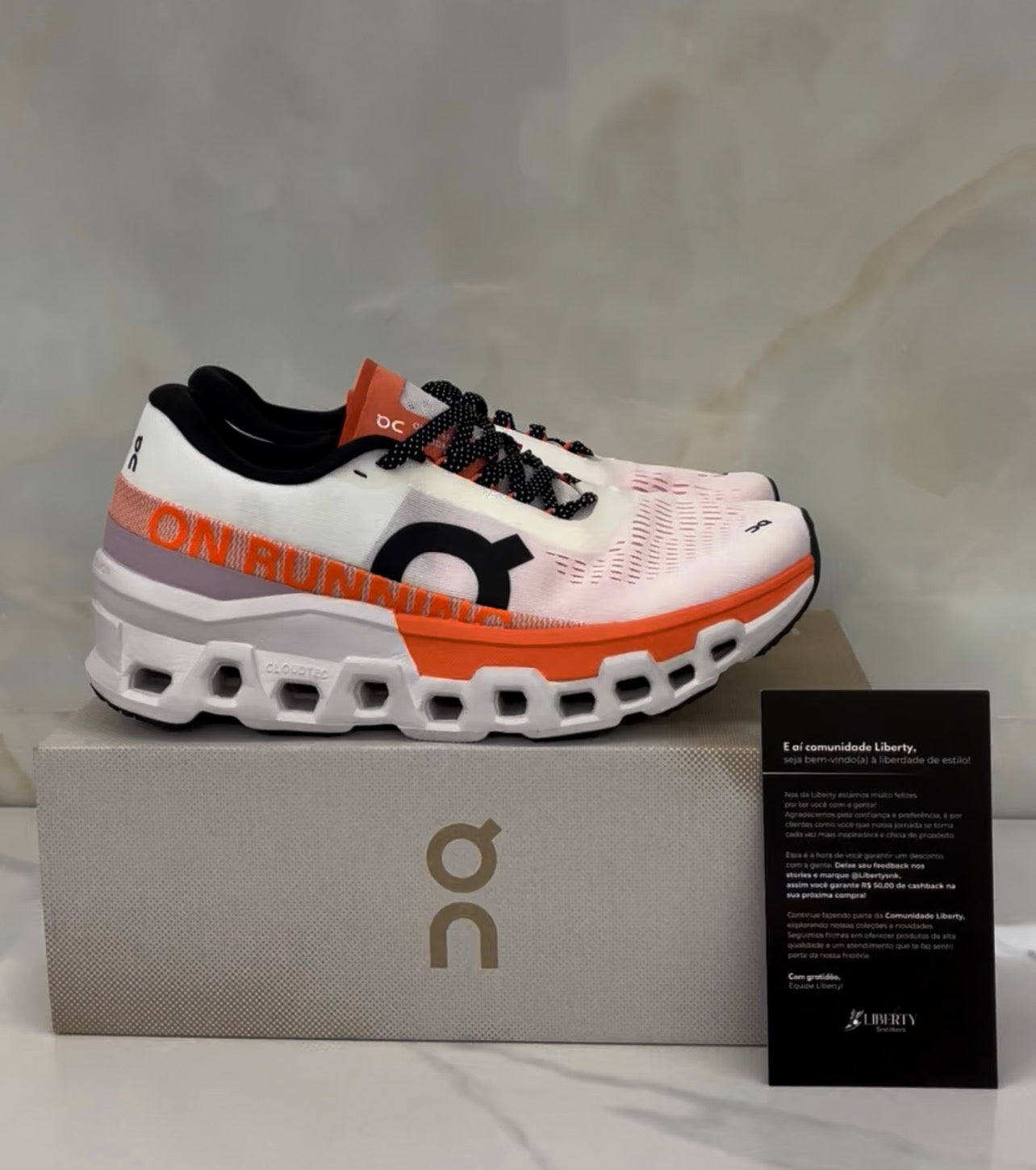 On Cloudmonster “Undyed | Flame”