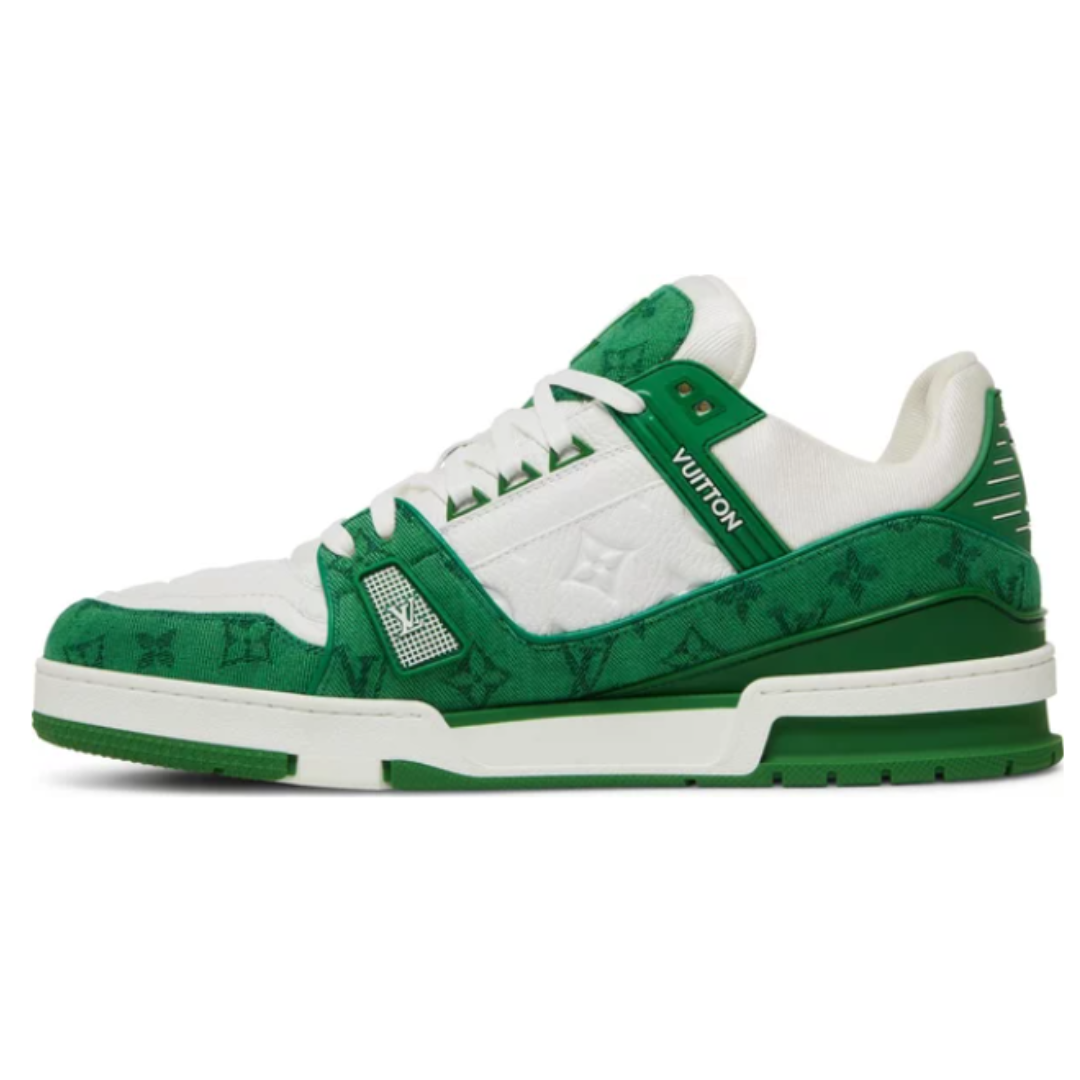 Louis Vuitton Trainer Green Monogram Denim