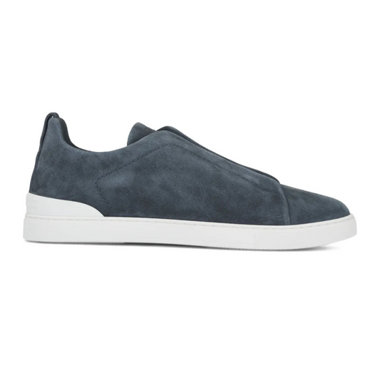 Zegna Triple Stitch Camurça Azul Ardósia